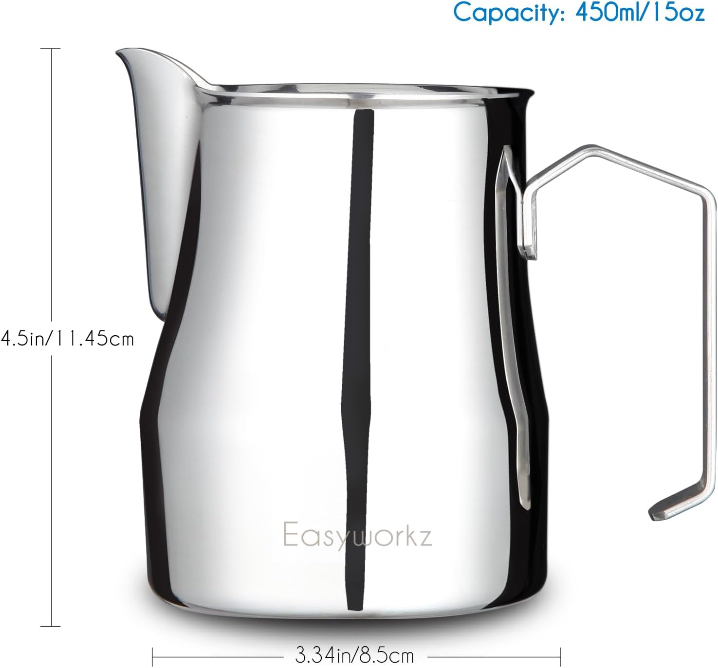 Easyworkz Espresso Steaming Pitcher Stainless Steel 15 oz Coffee Frothing Picther Milk Jug Cappuccino Latte Art Cup Easyworkz Espresso Steaming Pitcher Stainless Steel 15 oz Coffee Frothing Picther Milk Jug Cappuccino Latte Art Cup