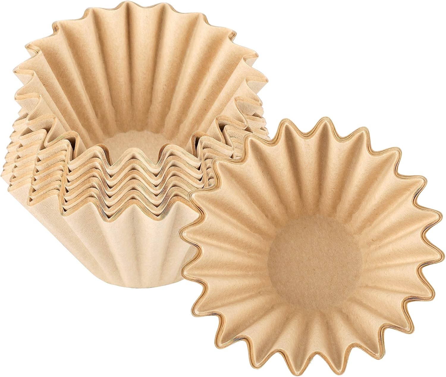 EUSOAR 1-4 Cup Disposable Coffee Filters, Pack of 200 Paper Basket Style Filter, Natural Brown Unbleached, for Home Commercial Coffee Dripper, for Single Pour Over and Drip Coffee Makers