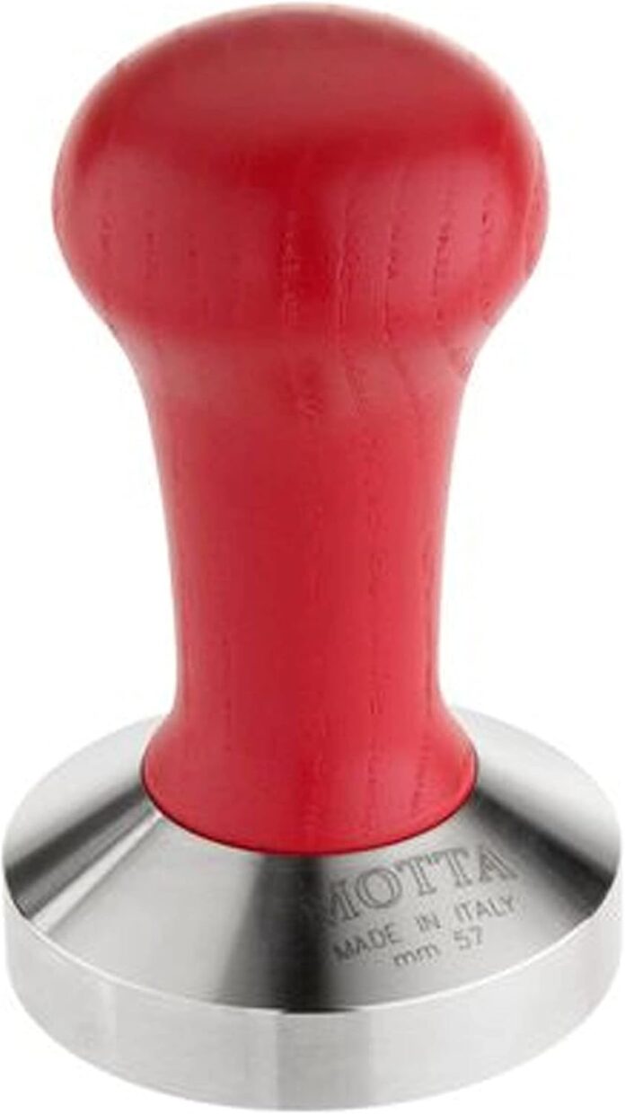 motta-8170r-professional-flat-base-coffee-tamper-57mm-red-handle