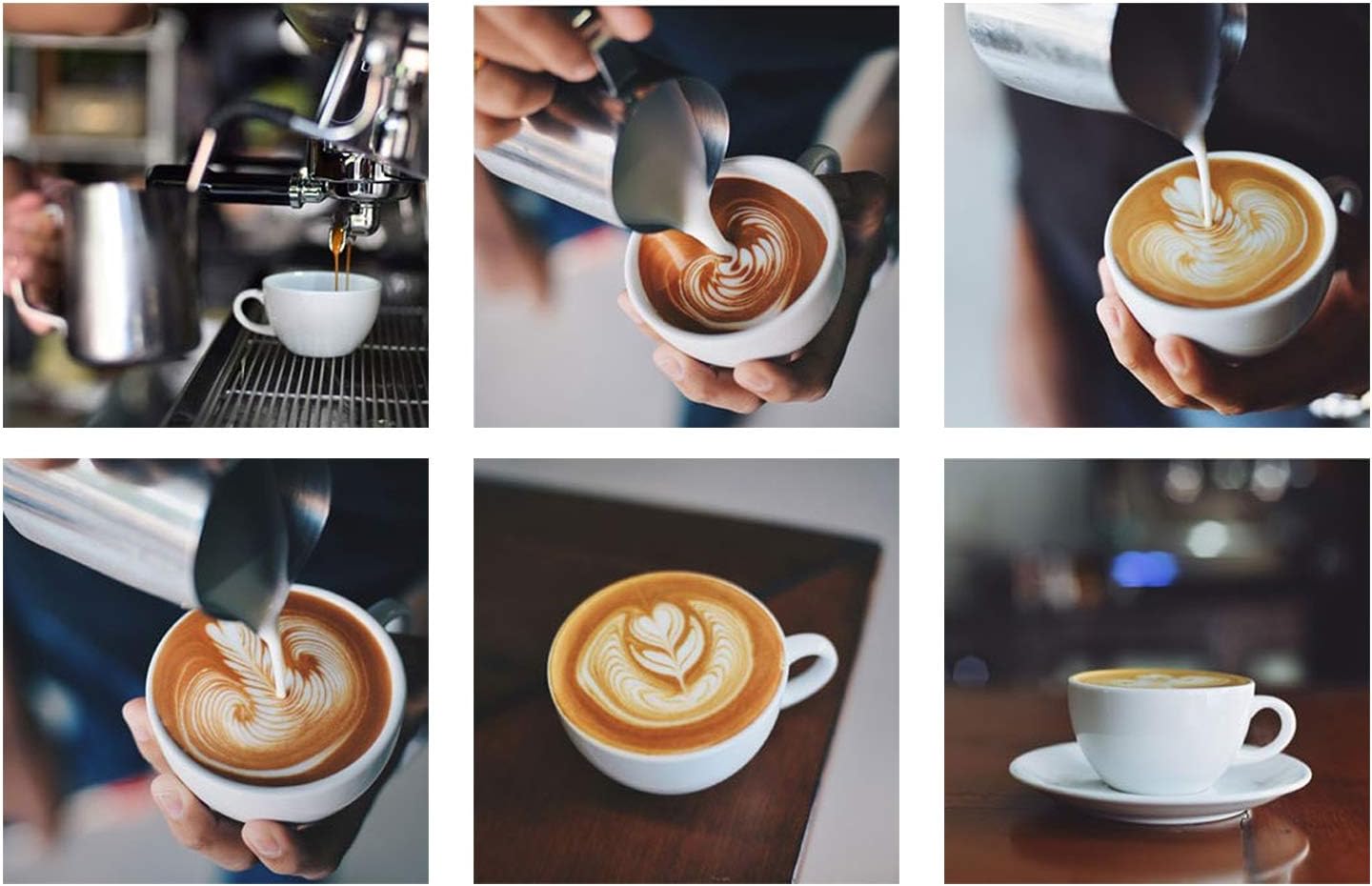 Nicunom 2 Pack Milk Frothing Pitcher, 12oz  20oz Espresso Steaming Pitcher, Stainless Steel Milk Frother Steamer Cup, Perfect for Espresso Coffee Cappuccino Latte Art, Tick Mark Inside