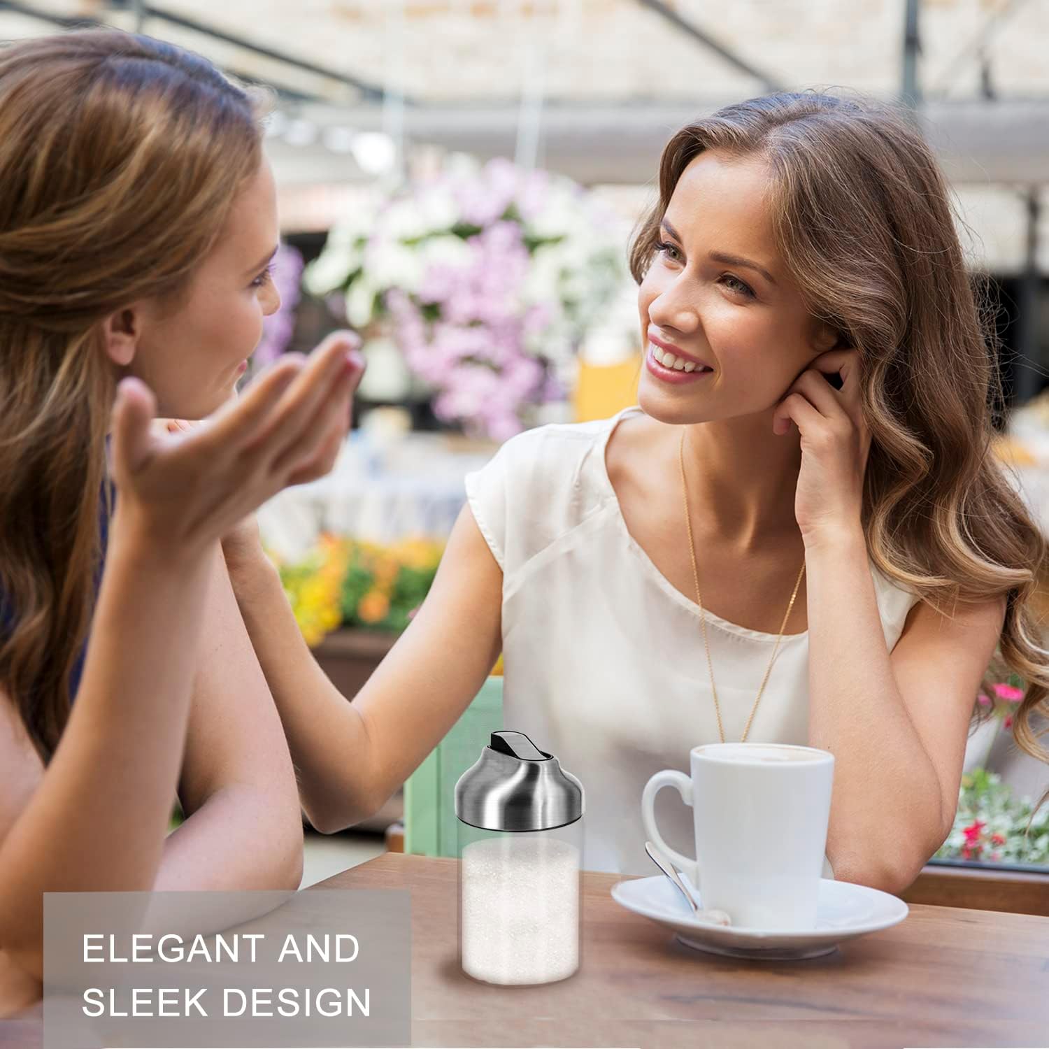 Aelga Glass Sugar Dispenser with Pour Spout, Weighted Pourer, for Coffee, Tea and Baking (2 Pack) Aelga Glass Sugar Dispenser with Pour Spout, Weighted Pourer, for Coffee, Tea and Baking (2 Pack)