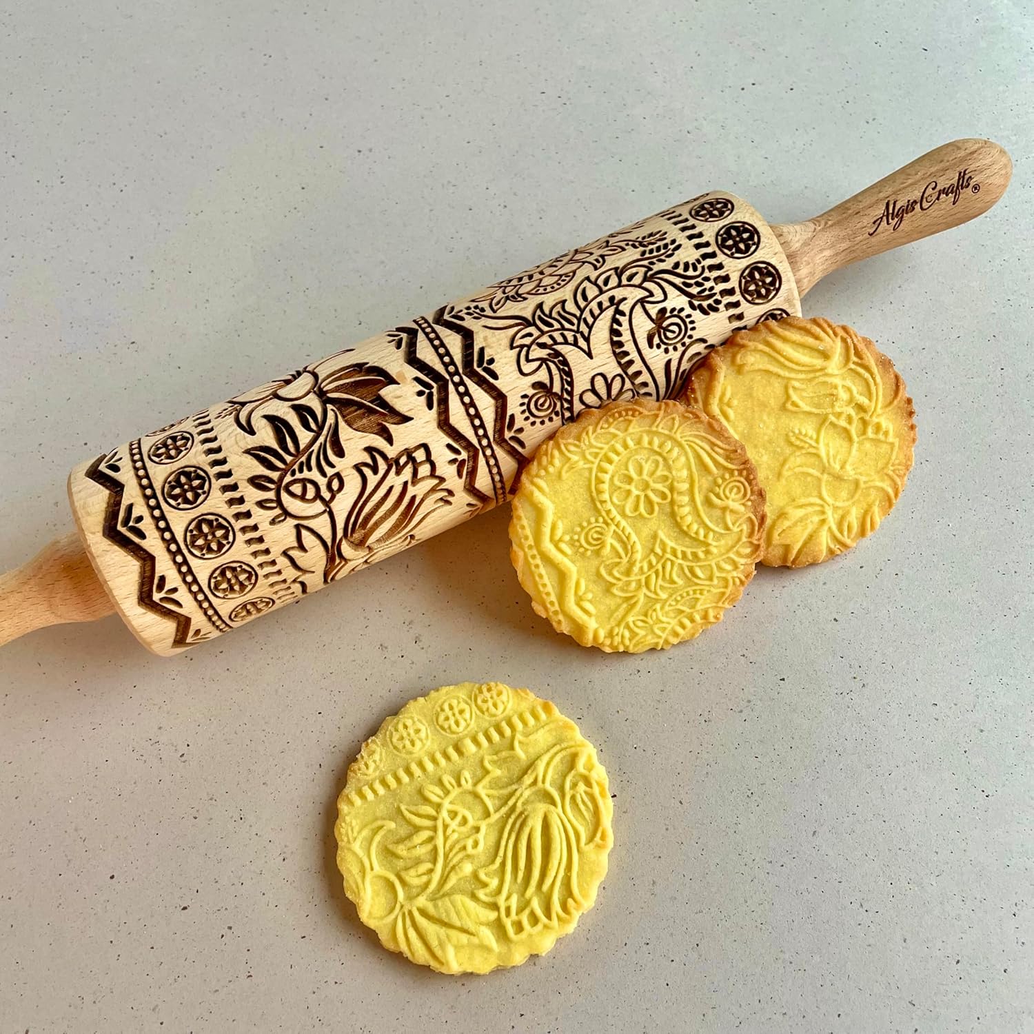 Embossing Rolling Pin COFFEE. Laser Engraved Dough Roller with COFFEE and BEANS Pattern for Embossed Cookies or Pottery by Algis Crafts Embossing Rolling Pin COFFEE. Laser Engraved Dough Roller with COFFEE and BEANS Pattern for Embossed Cookies or Pottery by Algis Crafts