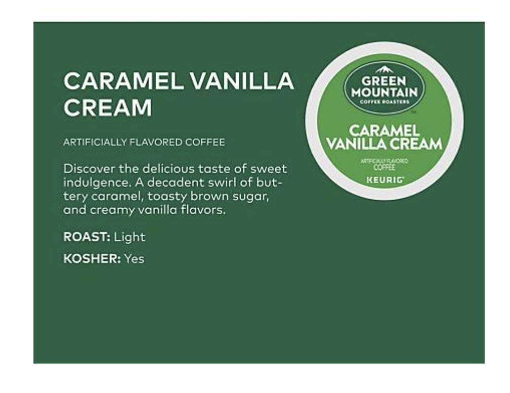 Green Mountain Coffee, Caramel Vanilla Cream (54 K-Cups) Net Wt 17.9 Oz,, () Green Mountain Coffee, Caramel Vanilla Cream (54 K-Cups) Net Wt 17.9 Oz,, ()