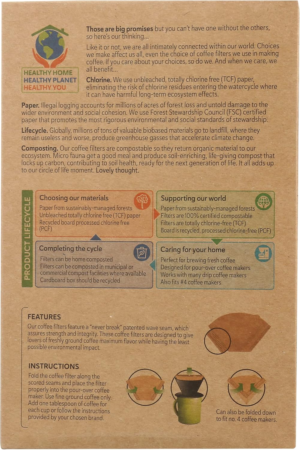 If You Care # 4 Cone Shaped Unbleached All Natural Compostable Coffee Filters, 100 Count (Pack of 1), Chlorine Free If You Care # 4 Cone Shaped Unbleached All Natural Compostable Coffee Filters, 100 Count (Pack of 1), Chlorine Free