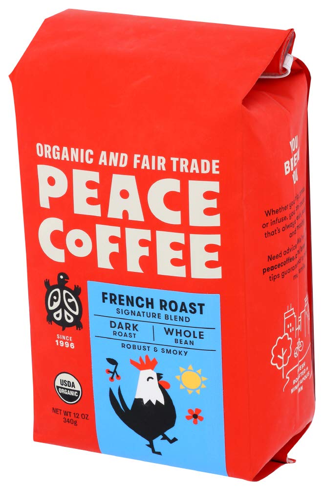 PEACE COFFEE Organic French Roast Coffee, 12 OZ PEACE COFFEE Organic French Roast Coffee, 12 OZ