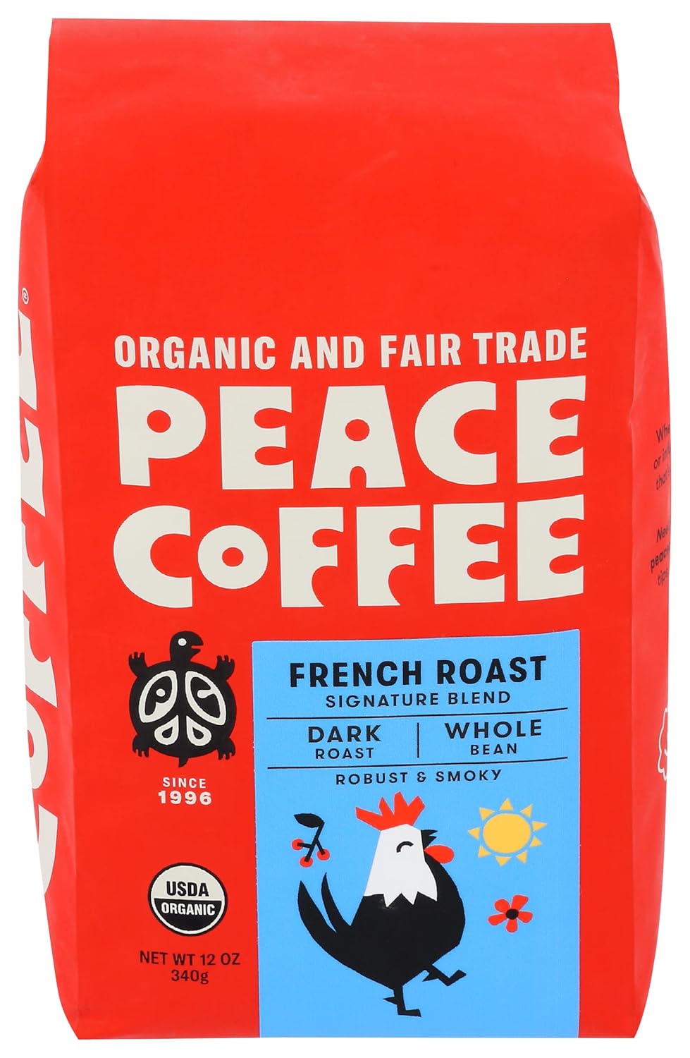 PEACE COFFEE Organic French Roast Coffee, 12 OZ PEACE COFFEE Organic French Roast Coffee, 12 OZ