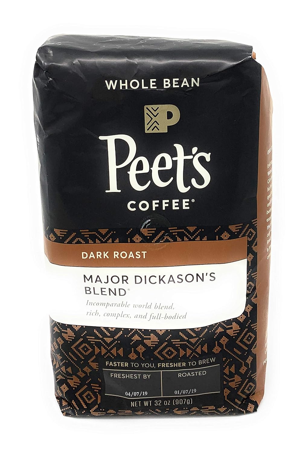 Peets Coffee, Dark Roast Whole Bean Coffee - Major Dickasons Blend 18 Ounce Bag Peets Coffee, Dark Roast Whole Bean Coffee - Major Dickasons Blend 18 Ounce Bag