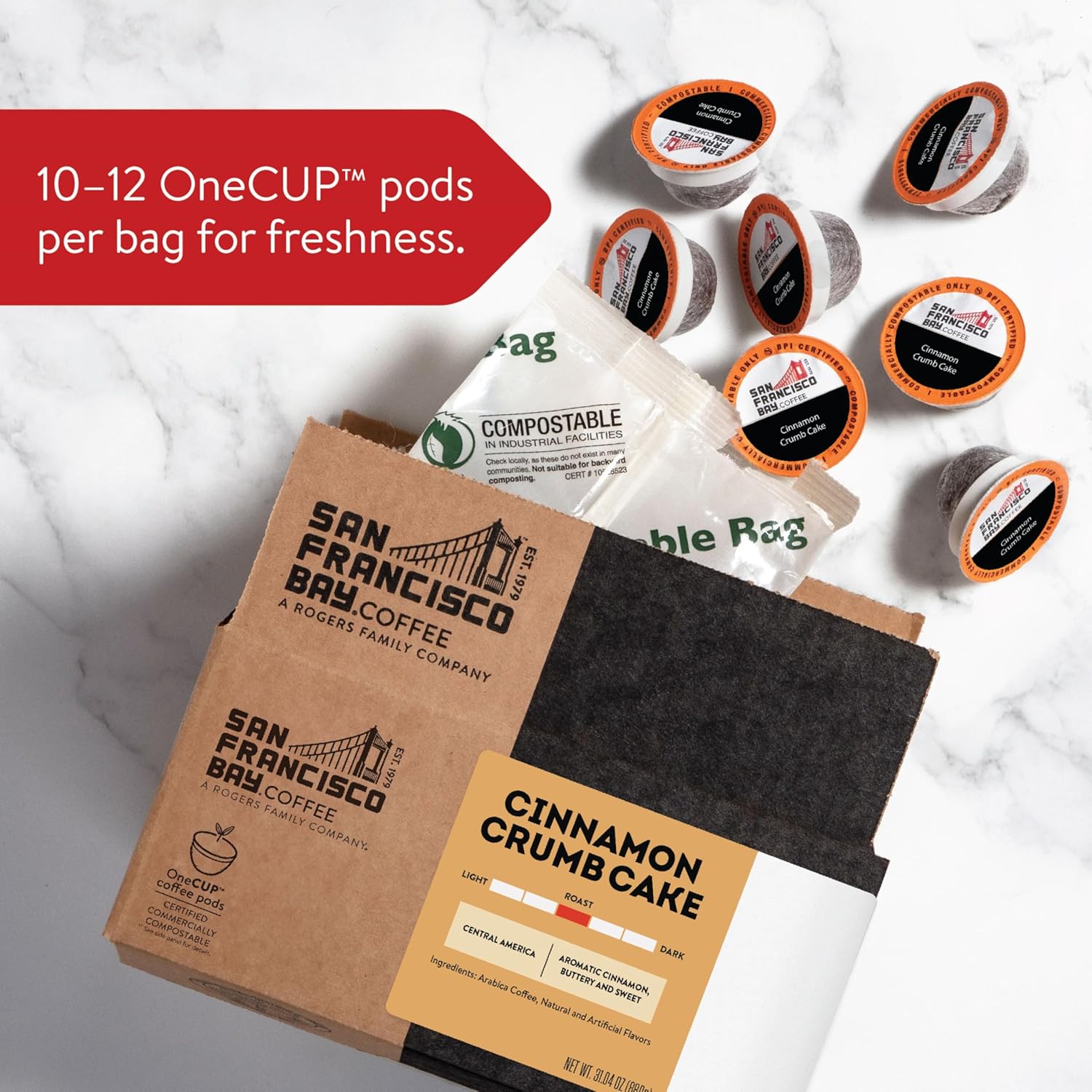 San Francisco Bay Compostable Coffee Pods - Hazelnut Crème (80 Ct) K Cup Compatible including Keurig 2.0, Flavored, Medium Roast San Francisco Bay Compostable Coffee Pods - Hazelnut Crème (80 Ct) K Cup Compatible including Keurig 2.0, Flavored, Medium Roast