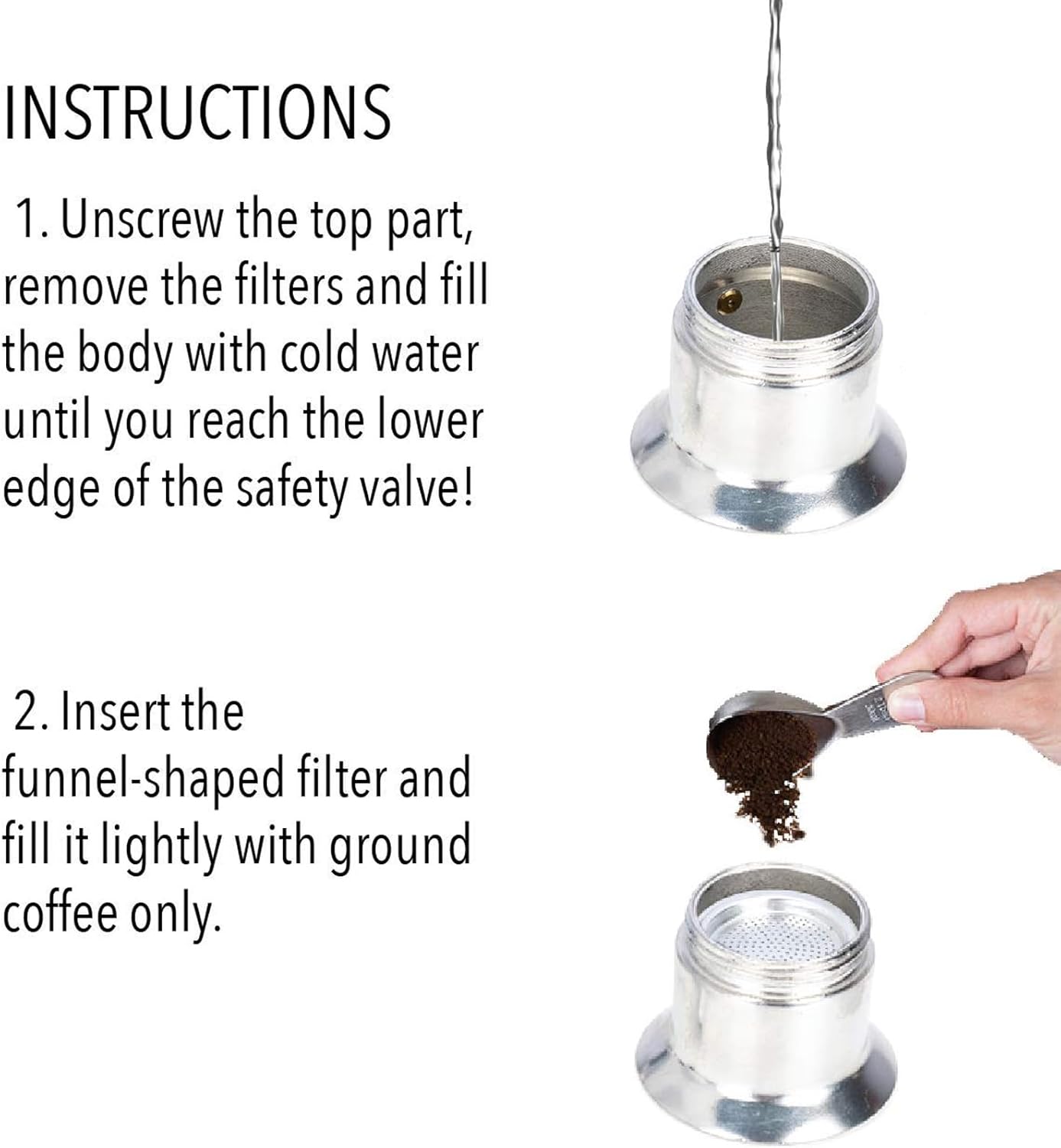 Tnfeeon 50ML Single Tube Pot Aluminum Alloy Sliver, Spout Stovetop Italian Coffee Maker, Enjoy Delicious Coffee in No Time Tnfeeon 50ML Single Tube Pot Aluminum Alloy Sliver, Spout Stovetop Italian Coffee Maker, Enjoy Delicious Coffee in No Time