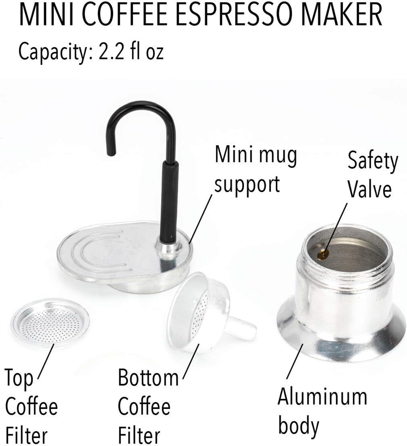 Tnfeeon 50ML Single Tube Pot Aluminum Alloy Sliver, Spout Stovetop Italian Coffee Maker, Enjoy Delicious Coffee in No Time Tnfeeon 50ML Single Tube Pot Aluminum Alloy Sliver, Spout Stovetop Italian Coffee Maker, Enjoy Delicious Coffee in No Time