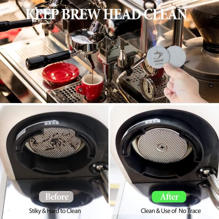 2 Packs 53.5 Puck Screen with Stand - Metal Espresso Coffee Filter, Reusable Puck Screen Replacement, Perfect Espresso Distribution Tool Compatible with Espresso Machine 54mm Portafilter Basket 2 Packs 53.5 Puck Screen with Stand - Metal Espresso Coffee Filter, Reusable Puck Screen Replacement, Perfect Espresso Distribution Tool Compatible with Espresso Machine 54mm Portafilter Basket