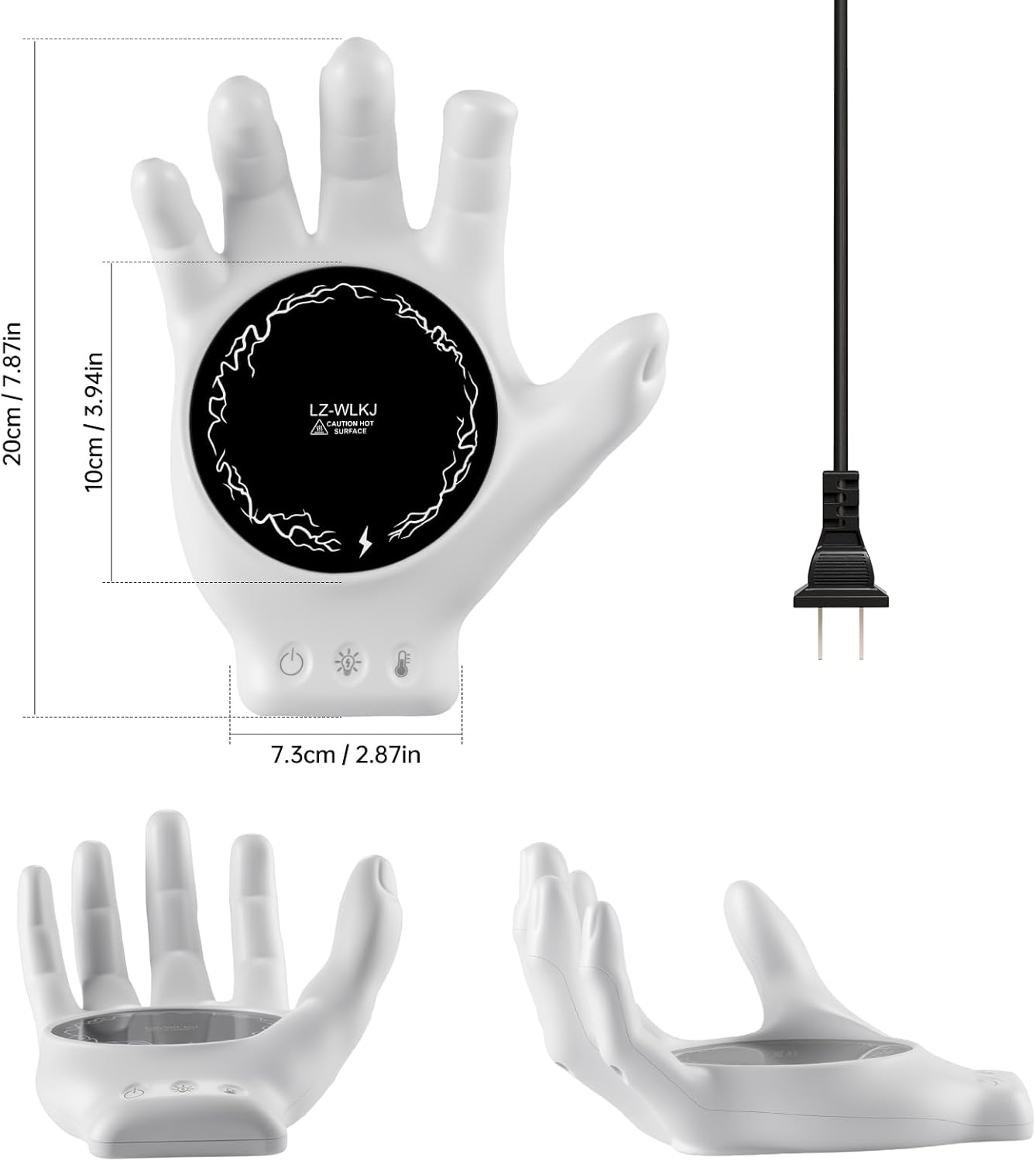 Devils Hand Heating Mug Warmer Set - 3 Temp Settings 8H Timer, Coffee Cup Warmer Plate for Desk Auto Shut Off, Ideal Beverage Warmer Gift for Coffee, Tea, Milk (White) Devils Hand Heating Mug Warmer Set - 3 Temp Settings 8H Timer, Coffee Cup Warmer Plate for Desk Auto Shut Off, Ideal Beverage Warmer Gift for Coffee, Tea, Milk (White)