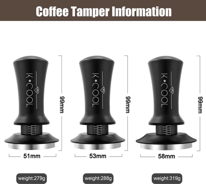 k-cool-51mm-coffee-espresso-tamper-premium-barista-tools-calibrated-spring-tamper-100-stainless-steel-flat-base-tamper-w