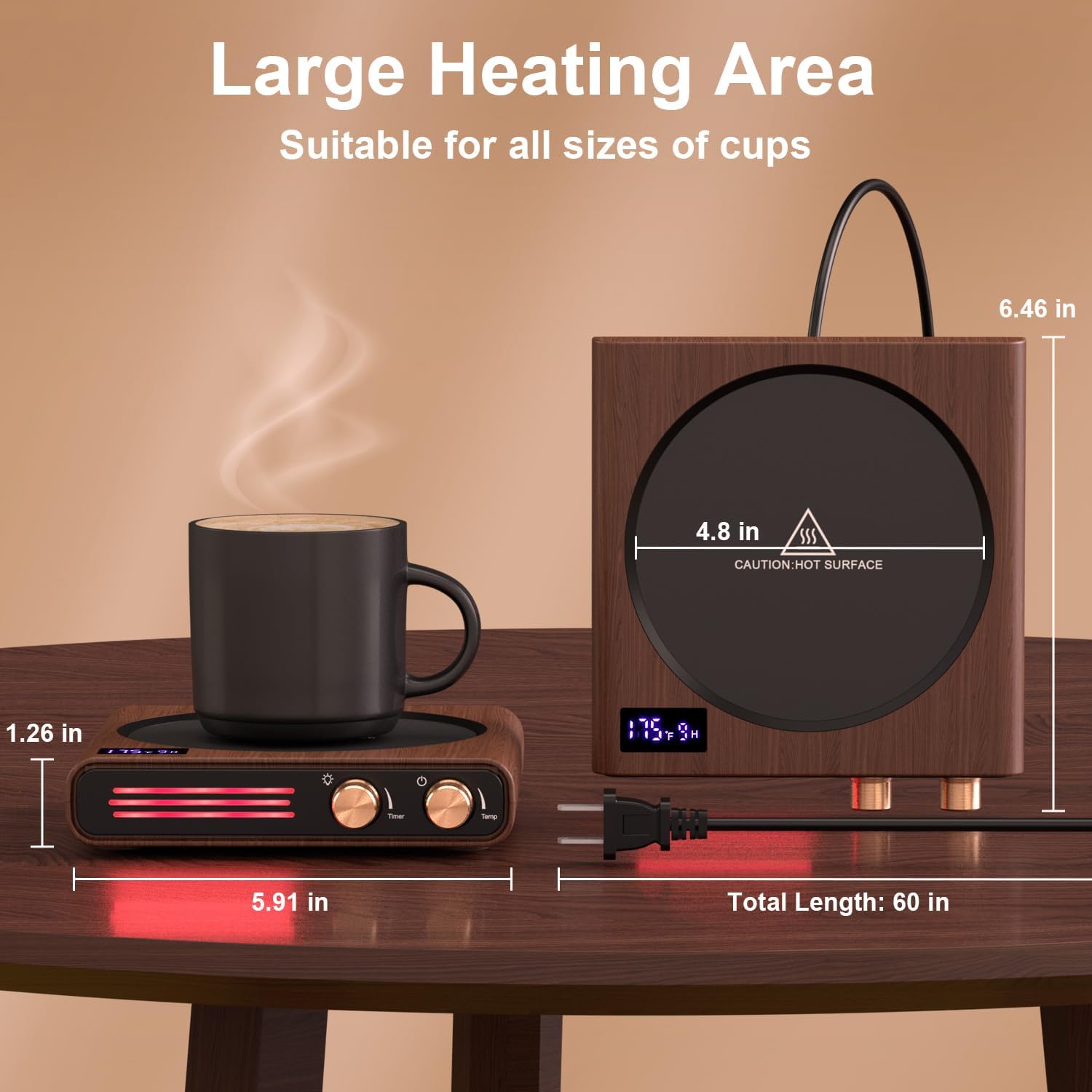 Mug Warmer, CEROBEAR 50W Coffee Cup Warmer for Desk with 9 Tempreture Settings, 1-9Hrs Auto Shut Off Smart Candle Warmer with LED Lights, Electric Beverage Warmer Plate for Coffee, Tea, Water, Milk Mug Warmer, CEROBEAR 50W Coffee Cup Warmer for Desk with 9 Tempreture Settings, 1-9Hrs Auto Shut Off Smart Candle Warmer with LED Lights, Electric Beverage Warmer Plate for Coffee, Tea, Water, Milk