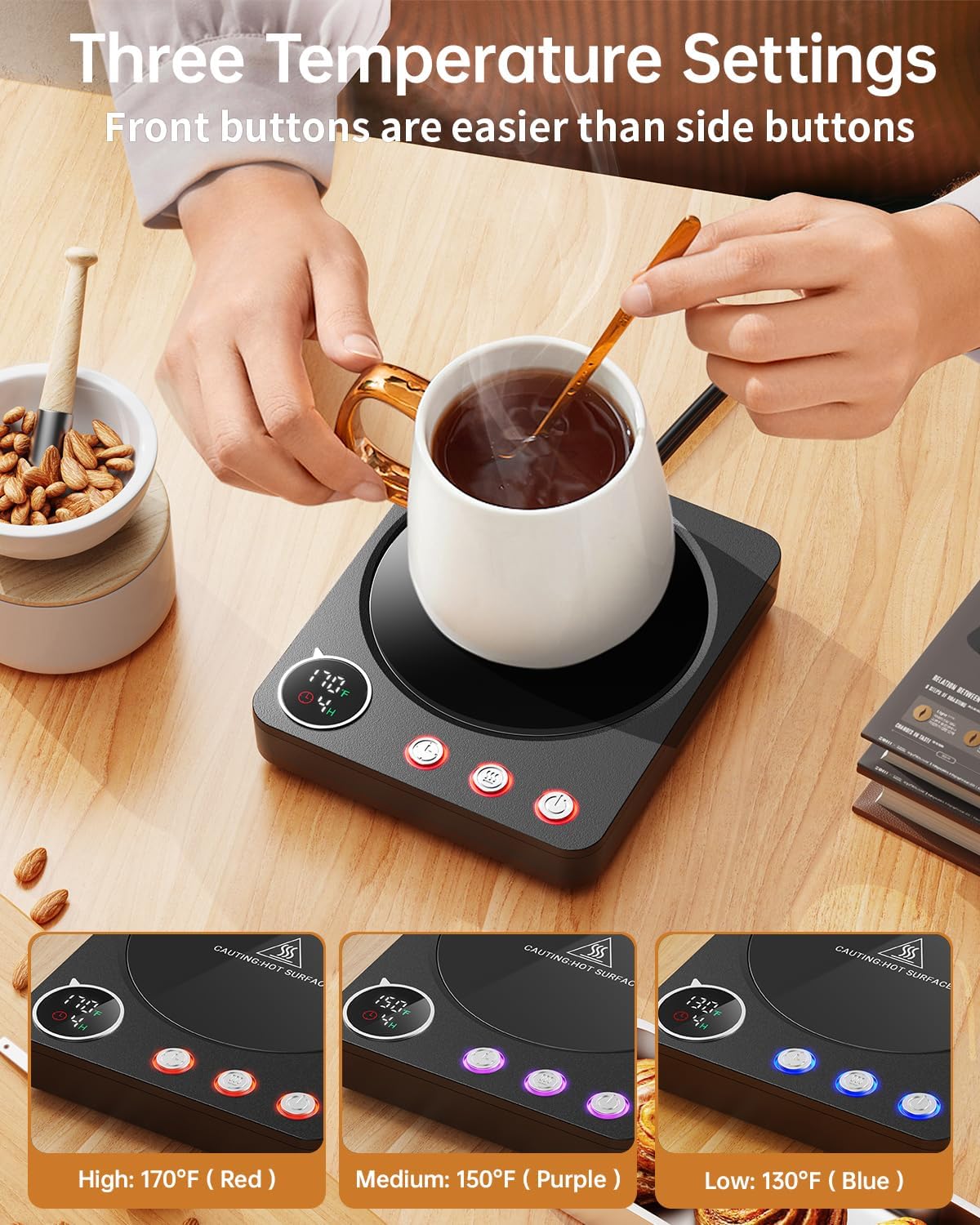 SWEETFULL Coffee Mug Warmer – 36W Coffee Cup Warmer for Desk with Smart Display Auto Shut-Off, Candle Warmer, Electric Cup Warmer for Coffee, Milk and Tea, for Women Men (Black) SWEETFULL Coffee Mug Warmer – 36W Coffee Cup Warmer for Desk with Smart Display Auto Shut-Off, Candle Warmer, Electric Cup Warmer for Coffee, Milk and Tea, for Women Men (Black)