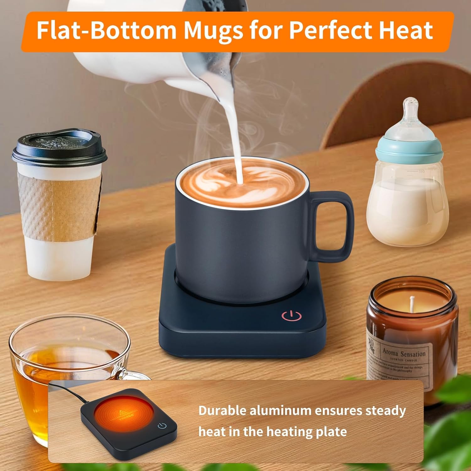 VOBAGA Coffee Mug Warmer for Desk with Auto Shut Off 3-Temp Settings, Coffee Cup Warmer with Smart Safety Alert Home Office Accessory, Perfect for Coffee, Tea, Milk (No Mug) VOBAGA Coffee Mug Warmer for Desk with Auto Shut Off 3-Temp Settings, Coffee Cup Warmer with Smart Safety Alert Home Office Accessory, Perfect for Coffee, Tea, Milk (No Mug)