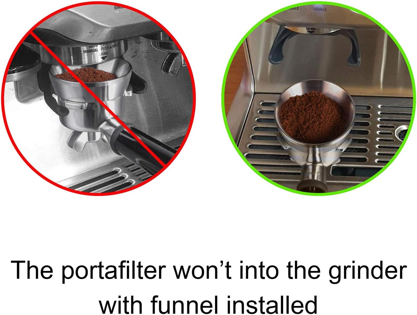 54mm Espresso Dosing Funnel, MATOW Stainless Steel Coffee Dosing Ring Compatible with Breville 54mm Portafilter 54mm Espresso Dosing Funnel, MATOW Stainless Steel Coffee Dosing Ring Compatible with Breville 54mm Portafilter