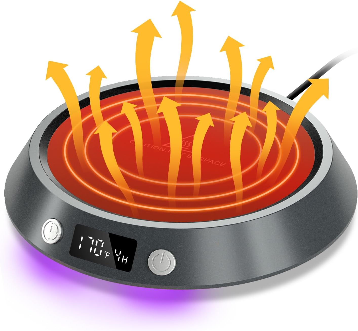 Coffee Mug Warmer, 130℉/150℉/170℉ Coffee Warmer for Desk with Auto Shut Off, Smart Candle Warmer with LED Lights, Beverage Tea Water Milk Warmer for All Cups and Mugs Coffee Mug Warmer, 130℉/150℉/170℉ Coffee Warmer for Desk with Auto Shut Off, Smart Candle Warmer with LED Lights, Beverage Tea Water Milk Warmer for All Cups and Mugs