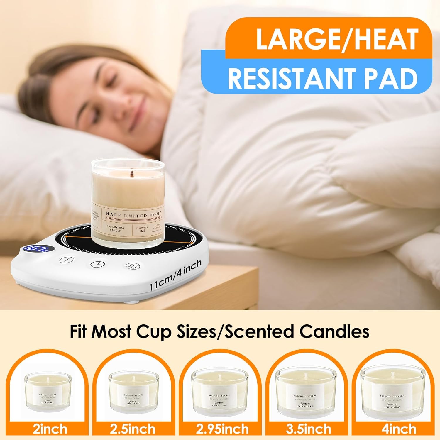 Coffee Mug Warmer - Fastest Heating Highest Temperature, Coffee Cup Warmer for Desk Auto Shut Off, 4 Temp Settings 1-12H Timer, Smart Electric Beverage Warmer for Coffee Candle (White) Coffee Mug Warmer - Fastest Heating Highest Temperature, Coffee Cup Warmer for Desk Auto Shut Off, 4 Temp Settings 1-12H Timer, Smart Electric Beverage Warmer for Coffee Candle (White)