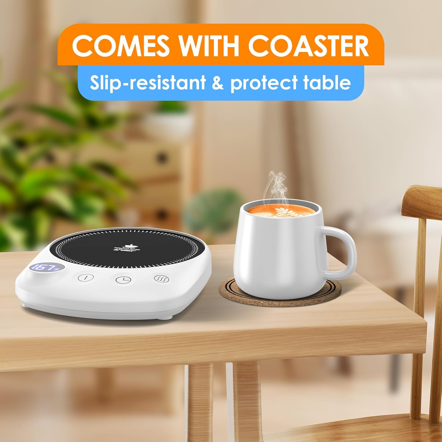 Coffee Mug Warmer - Fastest Heating Highest Temperature, Coffee Cup Warmer for Desk Auto Shut Off, 4 Temp Settings 1-12H Timer, Smart Electric Beverage Warmer for Coffee Candle (White) Coffee Mug Warmer - Fastest Heating Highest Temperature, Coffee Cup Warmer for Desk Auto Shut Off, 4 Temp Settings 1-12H Timer, Smart Electric Beverage Warmer for Coffee Candle (White)