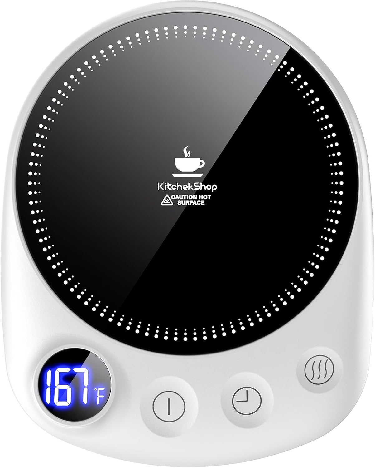 Coffee Mug Warmer - Fastest Heating  Highest Temperature, Coffee Cup Warmer for Desk Auto Shut Off, 4 Temp Settings  1-12H Timer, Smart Electric Beverage Warmer for Coffee Candle (White)