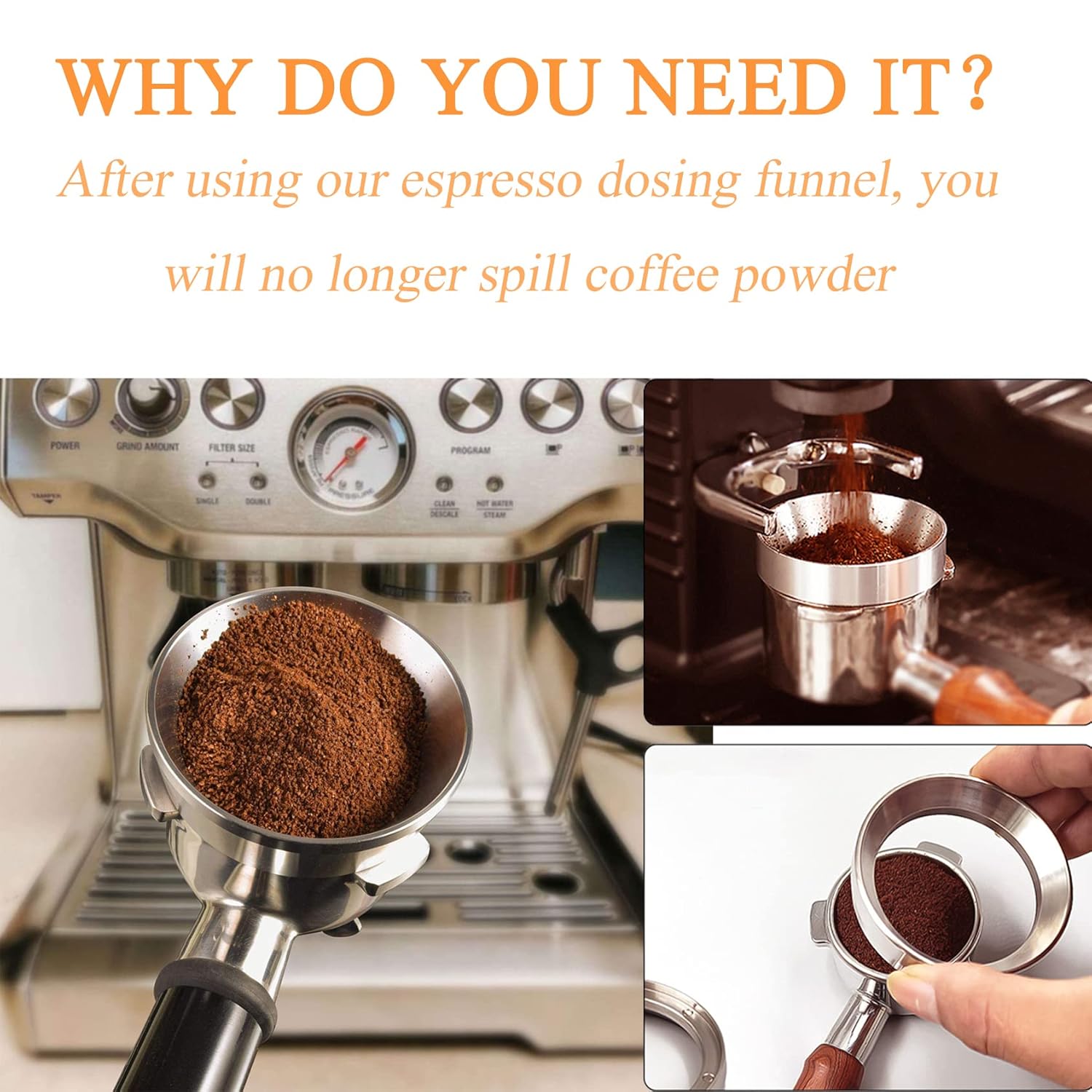 Espresso Dosing Funnel Precision Aluminum Alloy Coffee Dosing Ring Accessories Set for Portafilter Hands-Free (51mm) Espresso Dosing Funnel Precision Aluminum Alloy Coffee Dosing Ring Accessories Set for Portafilter Hands-Free (51mm)