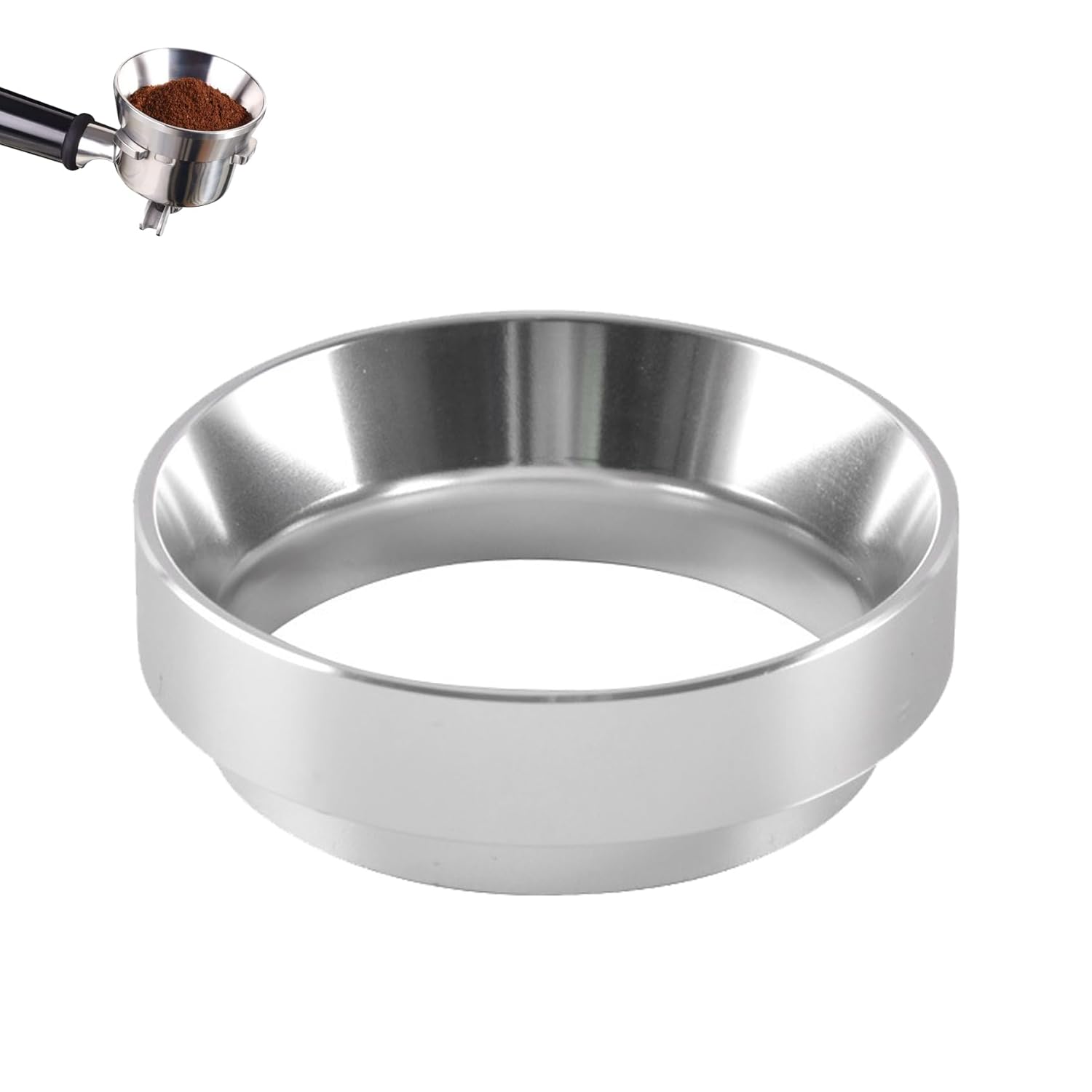 Espresso Dosing Funnel Precision Aluminum Alloy Coffee Dosing Ring Accessories Set for Portafilter Hands-Free (51mm) Espresso Dosing Funnel Precision Aluminum Alloy Coffee Dosing Ring Accessories Set for Portafilter Hands-Free (51mm)