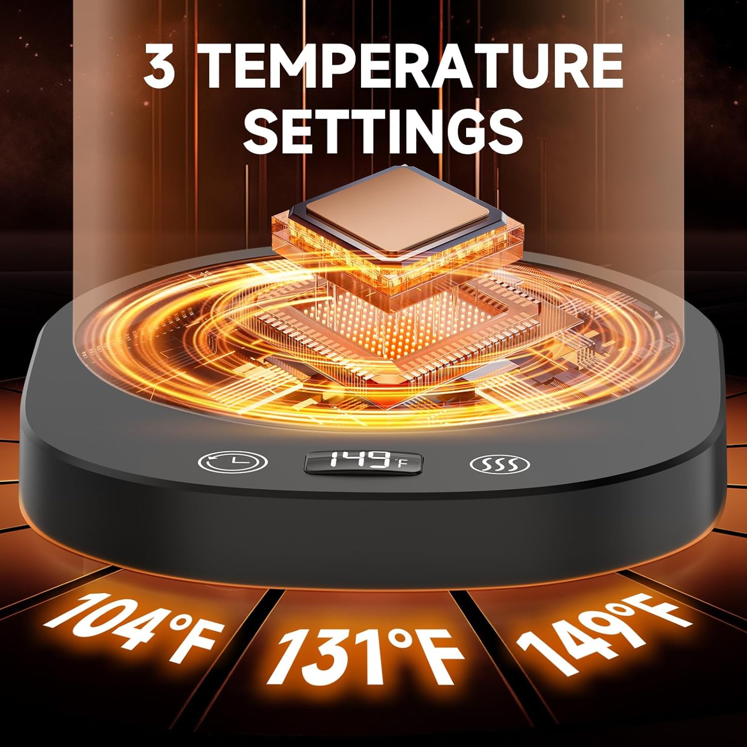 Fast Heating Mug Warmer, LED Display 3 Temperature Settings 2-12H Timer Candle Wax Warmer, Smart Safety Auto Shut-Off Coffee Cup Warmer Heater Plate for Chocolate Coffee Tea Milk Candle, Black Fast Heating Mug Warmer, LED Display 3 Temperature Settings 2-12H Timer Candle Wax Warmer, Smart Safety Auto Shut-Off Coffee Cup Warmer Heater Plate for Chocolate Coffee Tea Milk Candle, Black