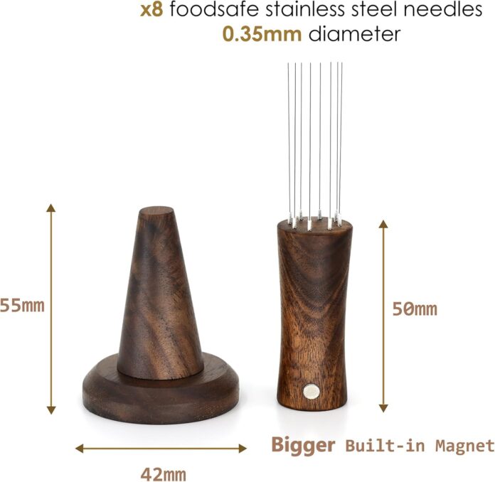 handmade-american-walnut-wdt-tool-v20-built-in-magnet-espresso-distribution-tools-espresso-stirrer-with-stand