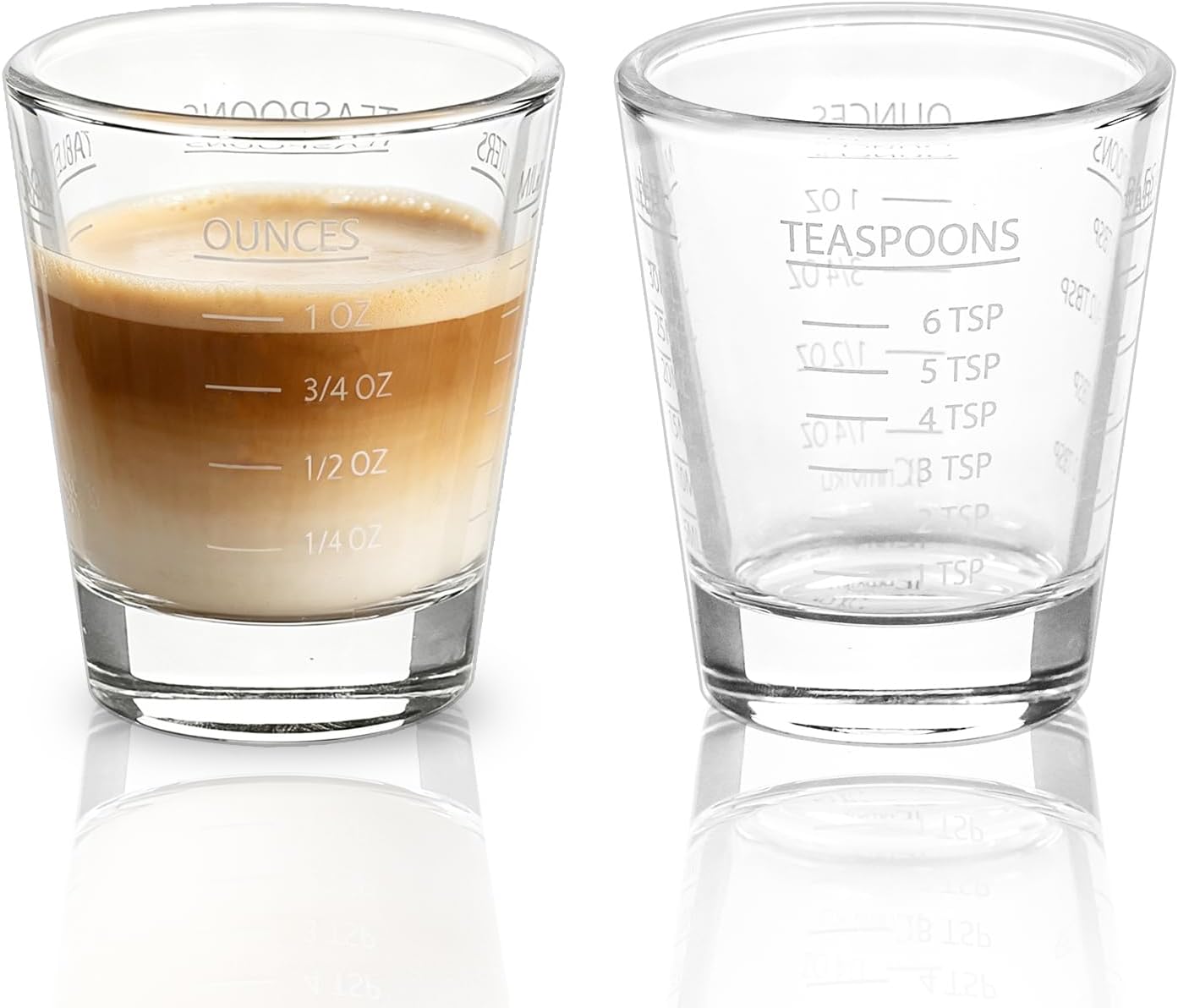 BCnmviku Espresso Shot Glasses Measuring Cup Liquid Heavy Glass for Baristas 2oz for Single Shot of Ristrettos (2 pack) BCnmviku Espresso Shot Glasses Measuring Cup Liquid Heavy Glass for Baristas 2oz for Single Shot of Ristrettos (2 pack)