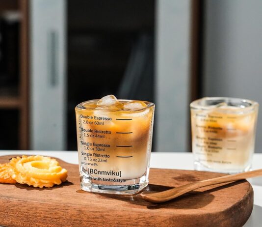 BCnmviku Espresso Shot Glasses Measuring Cup Liquid Heavy Glass for Baristas 2oz for Single Shot of Ristrettos (2 pack)