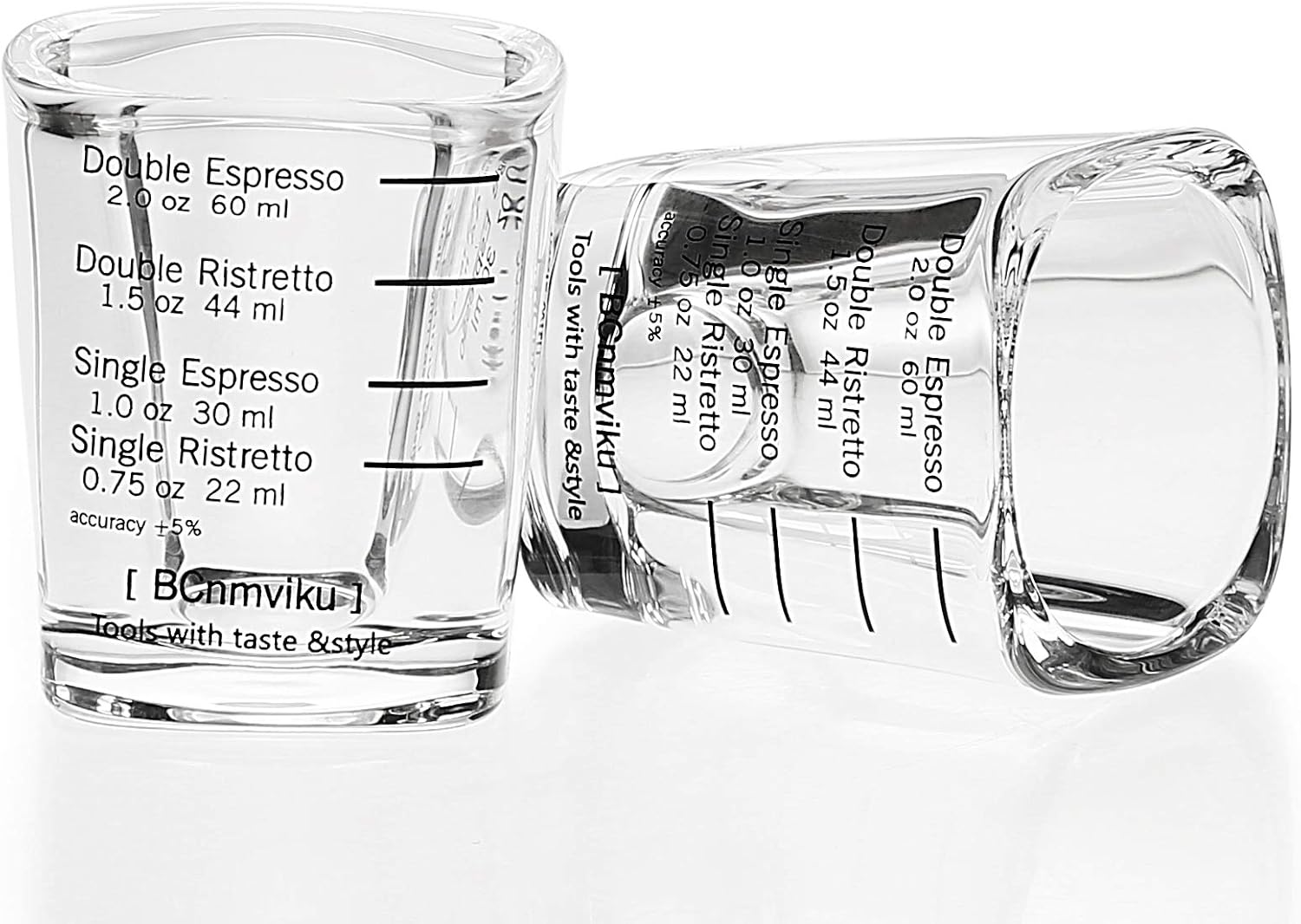 BCnmviku Espresso Shot Glasses Measuring Cup Liquid Heavy Glass for Baristas 2oz for Single Shot of Ristrettos (2 pack) BCnmviku Espresso Shot Glasses Measuring Cup Liquid Heavy Glass for Baristas 2oz for Single Shot of Ristrettos (2 pack)