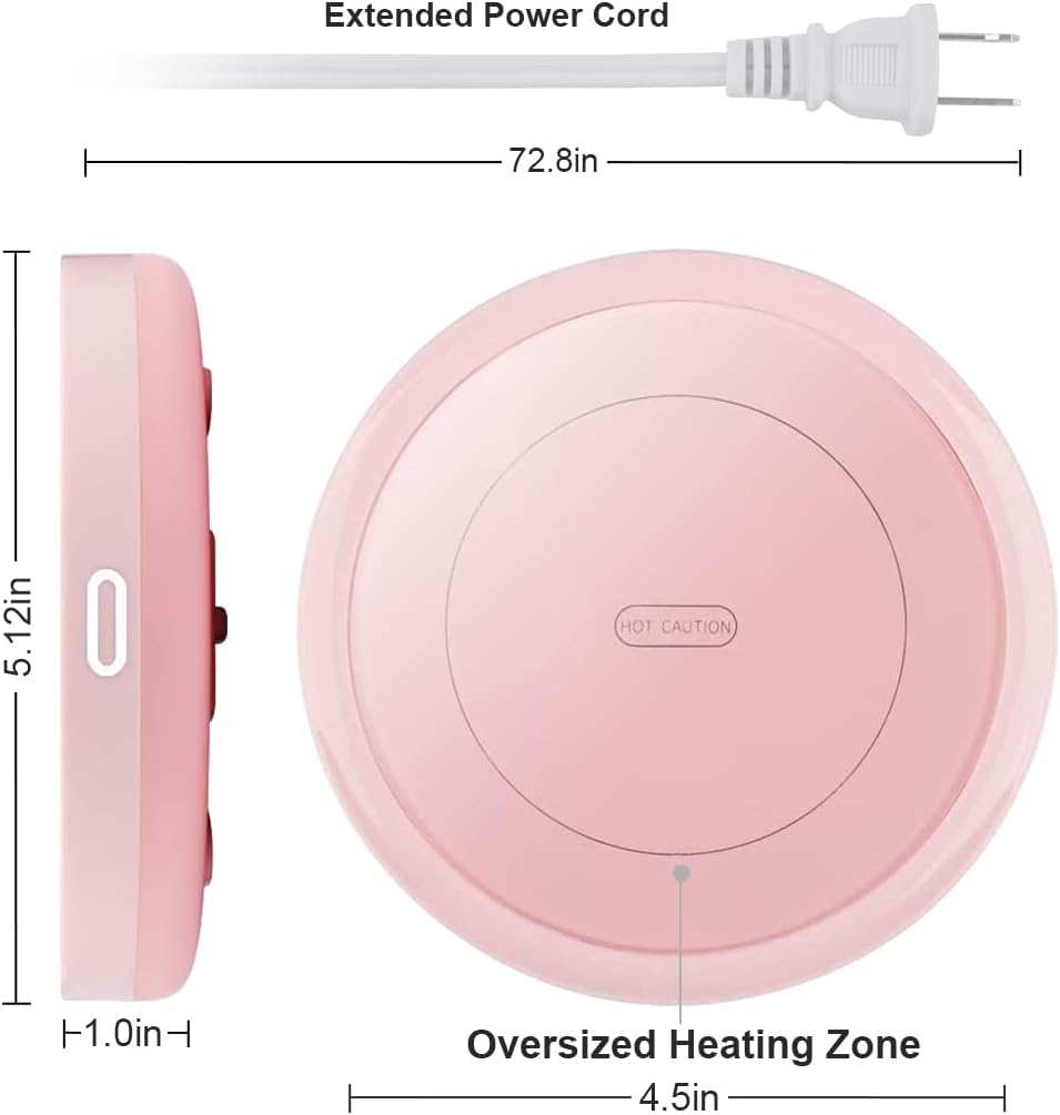 BESTINNKITS Smart Coffee Set Auto On/Off Gravity-induction Mug Office Desk Use, Candle Wax Cup Warmer Heating Plate (Up To 131F/55C), 14oz (Pink Set) BESTINNKITS Smart Coffee Set Auto On/Off Gravity-induction Mug Office Desk Use, Candle Wax Cup Warmer Heating Plate (Up To 131F/55C), 14oz (Pink Set)
