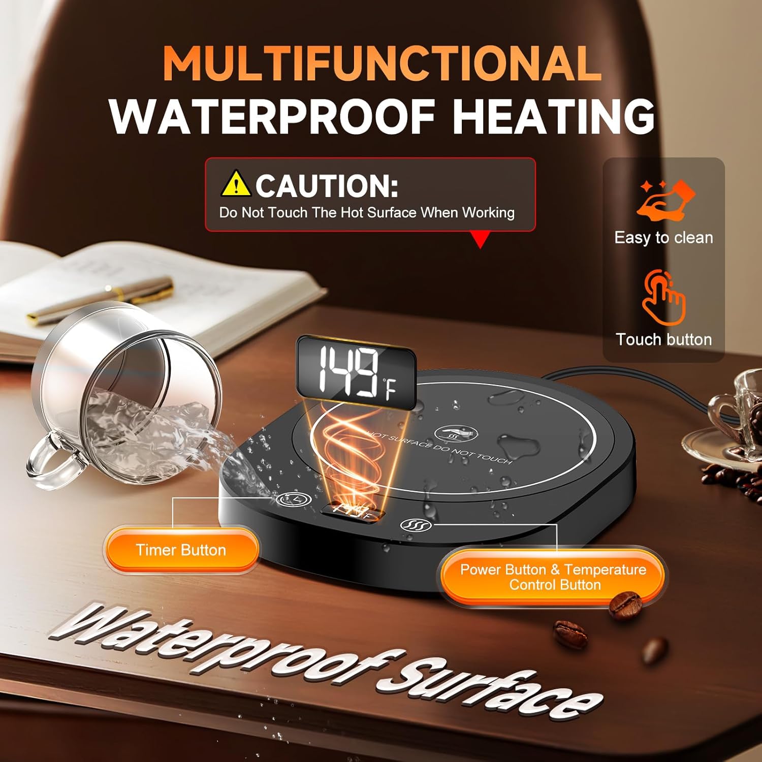 Coffee Mug Warmer, Temperature Control 2-12H Timer Heated Coffee Smart Mug Warmer for Desk, Home, Office, Electric Coffee Cup Warmer Plate with Auto Shut Off for Coffee, Beverage, Tea, Water, Milk Coffee Mug Warmer, Temperature Control 2-12H Timer Heated Coffee Smart Mug Warmer for Desk, Home, Office, Electric Coffee Cup Warmer Plate with Auto Shut Off for Coffee, Beverage, Tea, Water, Milk