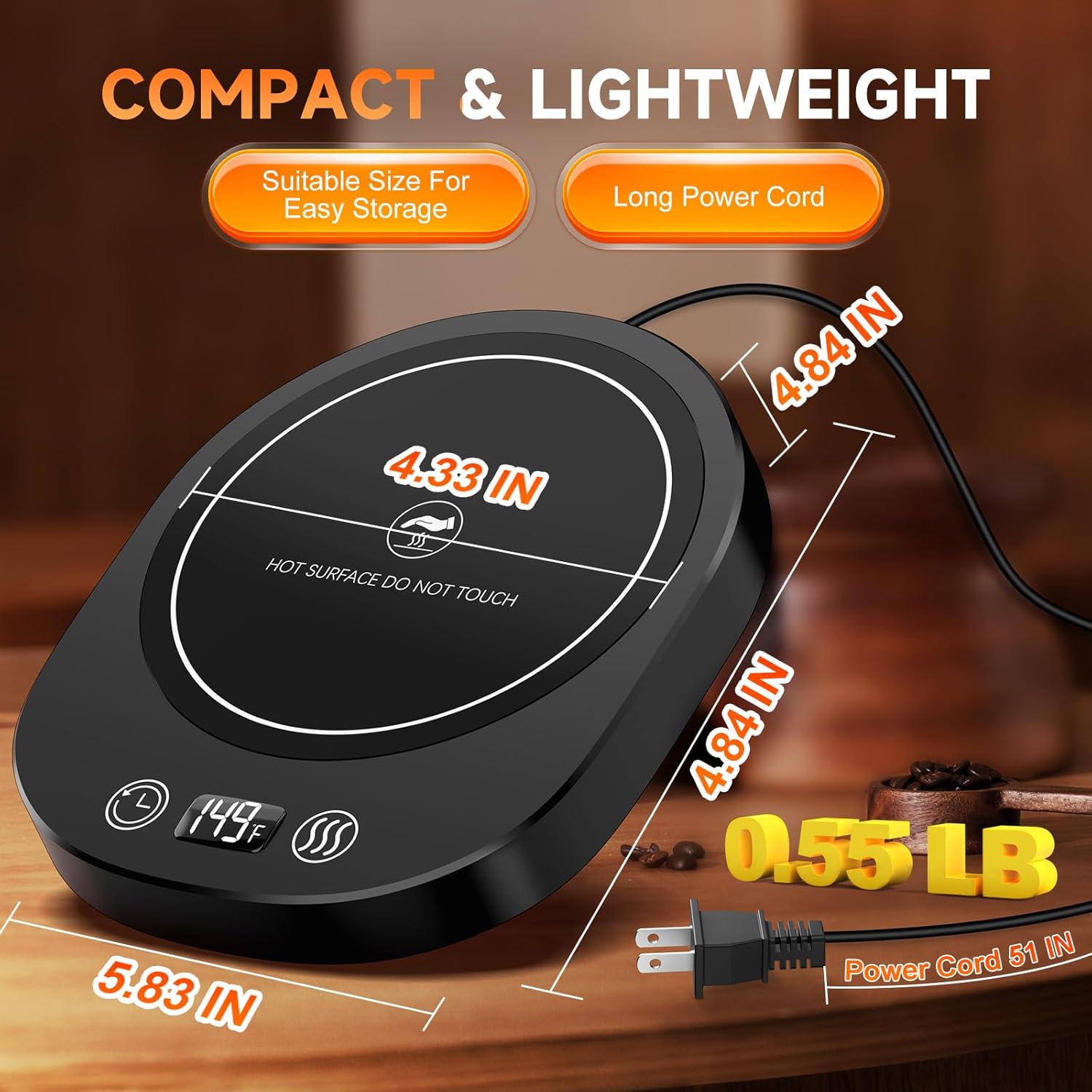 Coffee Mug Warmer, Temperature Control 2-12H Timer Heated Coffee Smart Mug Warmer for Desk, Home, Office, Electric Coffee Cup Warmer Plate with Auto Shut Off for Coffee, Beverage, Tea, Water, Milk Coffee Mug Warmer, Temperature Control 2-12H Timer Heated Coffee Smart Mug Warmer for Desk, Home, Office, Electric Coffee Cup Warmer Plate with Auto Shut Off for Coffee, Beverage, Tea, Water, Milk