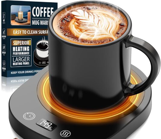 Coffee Mug Warmer, 3 Temperature Control & 2-12H Timer Heated Coffee Smart Mug Warmer for Desk, Home, Office, Electric Coffee Cup Warmer Plate with Auto Shut Off for Coffee, Beverage, Tea, Water, Milk