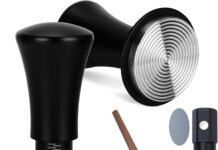 Espresso Tamper 53mm, Stainless Steel Tamper, Constant Pressure Espresso Tamper, Tamper for Espresso Machine, Loaded Gifts for Barista Coffee Lovers (53mm), Black