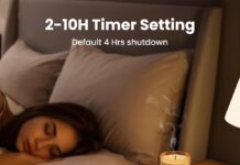 Gaiatop Coffee Mug Warmer, 3 Temperature Settings, 2-10H Auto Shut Off and Warm Strip Indicator Lights, 50W Smart Cup Warmers Fast Heating Plate for Tea Milk Cocoa Candle, Stocking Stuffers, Wood