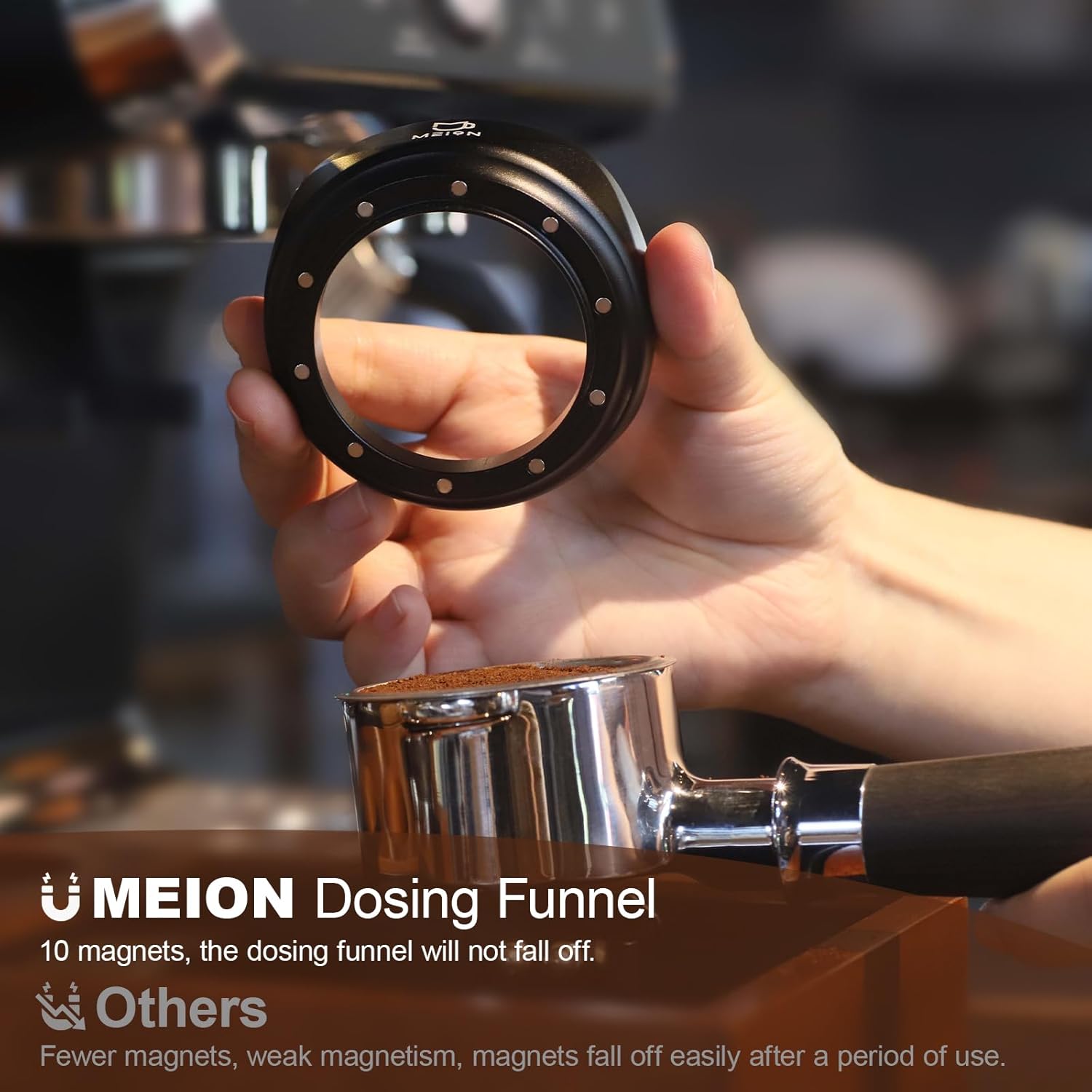 MEION 54mm Dosing Funnel for Breville Portafilters, Magnetic Espresso Dosing Funnel Coffee Funnel, Espresso Tools Espresso Accessories (Black, 54mm) MEION 54mm Dosing Funnel for Breville Portafilters, Magnetic Espresso Dosing Funnel Coffee Funnel, Espresso Tools Espresso Accessories (Black, 54mm)