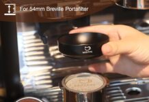MEION 54mm Dosing Funnel for Breville Portafilters, Magnetic Espresso Dosing Funnel Coffee Funnel, Espresso Tools Espresso Accessories (Black, 54mm)