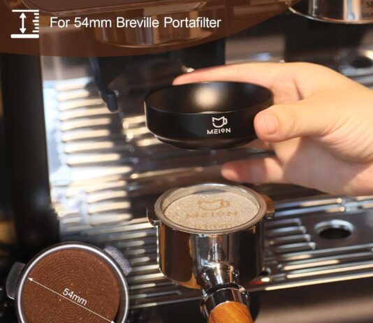 MEION 54mm Dosing Funnel for Breville Portafilters, Magnetic Espresso Dosing Funnel Coffee Funnel, Espresso Tools Espresso Accessories (Black, 54mm)
