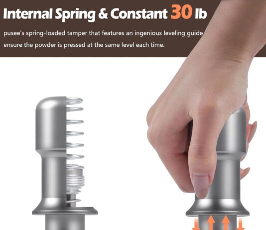 PUSEE 51mm Espresso Coffee Tamper,Premium 30lb Calibrated Espresso Tamper Upgrade Coffee Tamper with Spring Loaded, Stainless Steel Ground Tamper for Barista Home Coffee Espresso Accessories