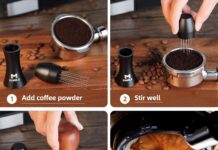 WDT Espresso Tool, MORILS Espresso WDT Tools with 0.4mm 9 Thick Spring Needles & Extra 9 Needles, Espresso Distribution Tool, Metal Handle with Stand for Barista, Espresso Accessories, Black