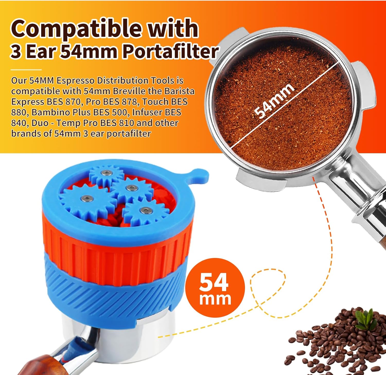Spirographic Espresso WDT Tool, Espresso Distribution Tools Compatible with Breville 54MM Portafilter Baskets, Geared Spinning Espresso Needle Stirrer, Espresso Machine Accessories Tool Spirographic Espresso WDT Tool, Espresso Distribution Tools Compatible with Breville 54MM Portafilter Baskets, Geared Spinning Espresso Needle Stirrer, Espresso Machine Accessories Tool