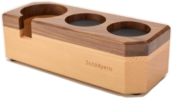 Tamping Station Wood Tamper Station Espresso Tamper Stand Anti-Slip Wooden Tamper Holder Station for/54mm Portafilters, Tamper and Distributor Tamping Station Wood Tamper Station Espresso Tamper Stand Anti-Slip Wooden Tamper Holder Station for/54mm Portafilters, Tamper and Distributor