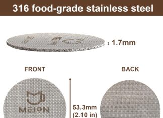 Espresso Puck Screen 53.3mm Reusable Coffee Filter for Espresso Portafilter Filter Basket 54mm, 1.7mm Thickness 150μm, 316 Stainless Steel Espresso Filter Screen (53.3MM)