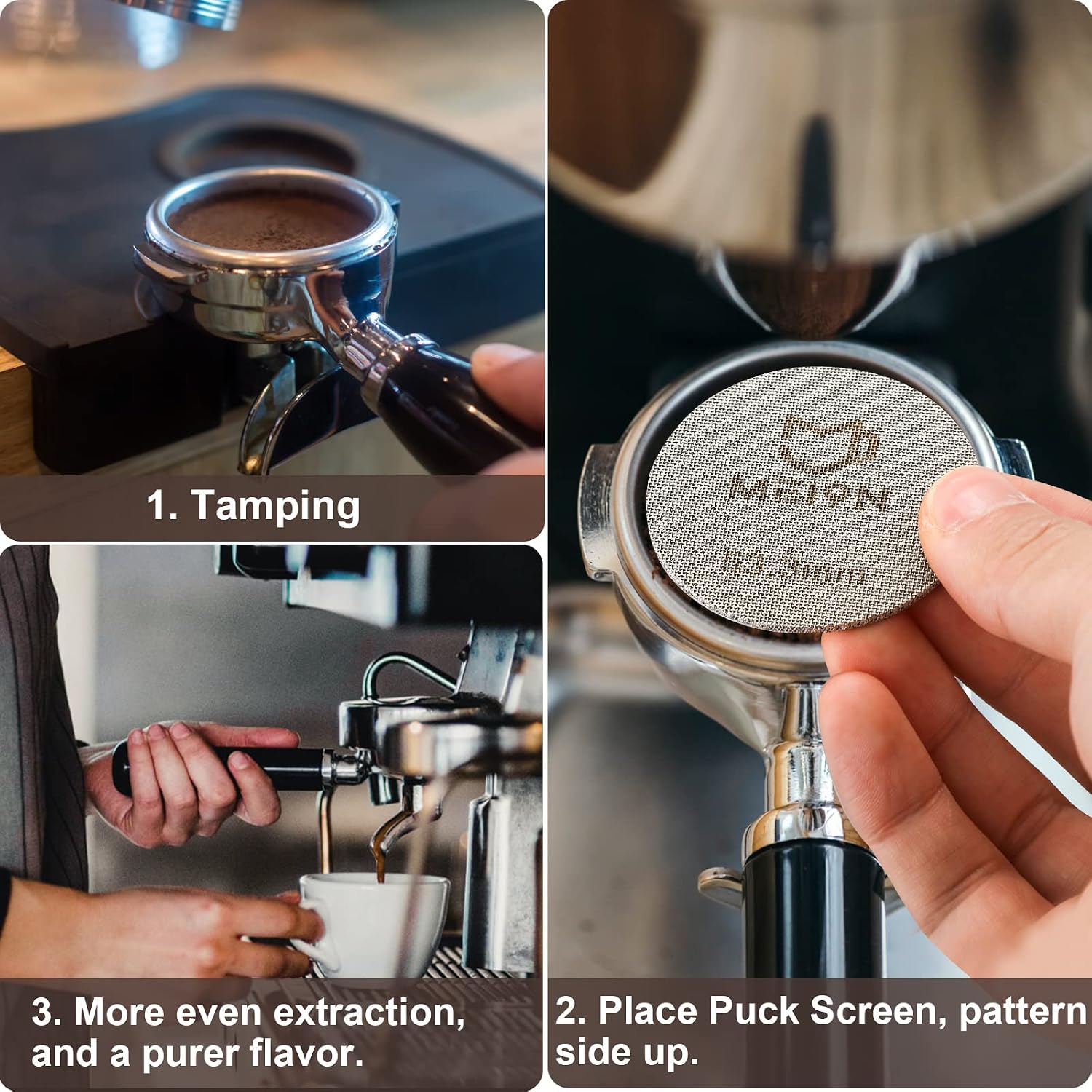 Espresso Puck Screen 53.3mm Reusable Coffee Filter for Espresso Portafilter Filter Basket 54mm, 1.7mm Thickness 150μm, Stainless Steel Espresso Filter Screen (53.3MM) Espresso Puck Screen 53.3mm Reusable Coffee Filter for Espresso Portafilter Filter Basket 54mm, 1.7mm Thickness 150μm, Stainless Steel Espresso Filter Screen (53.3MM)
