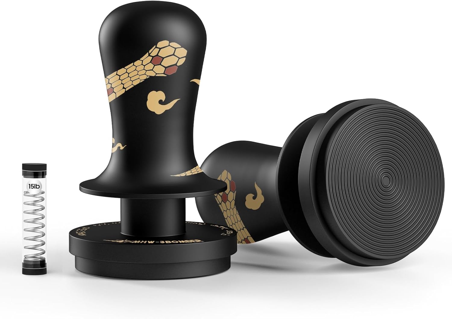 MHW-3BOMBER 54mm Espresso Tamper - Spring Loaded Coffee Tamper with 15lb / 30lbs Replacement Springs - Barista Calibrated Tamper with Sound Feedback - Compatible with/54mm Portafilter T6173T-OS MHW-3BOMBER 54mm Espresso Tamper - Spring Loaded Coffee Tamper with 15lb / 30lbs Replacement Springs - Barista Calibrated Tamper with Sound Feedback - Compatible with/54mm Portafilter T6173T-OS