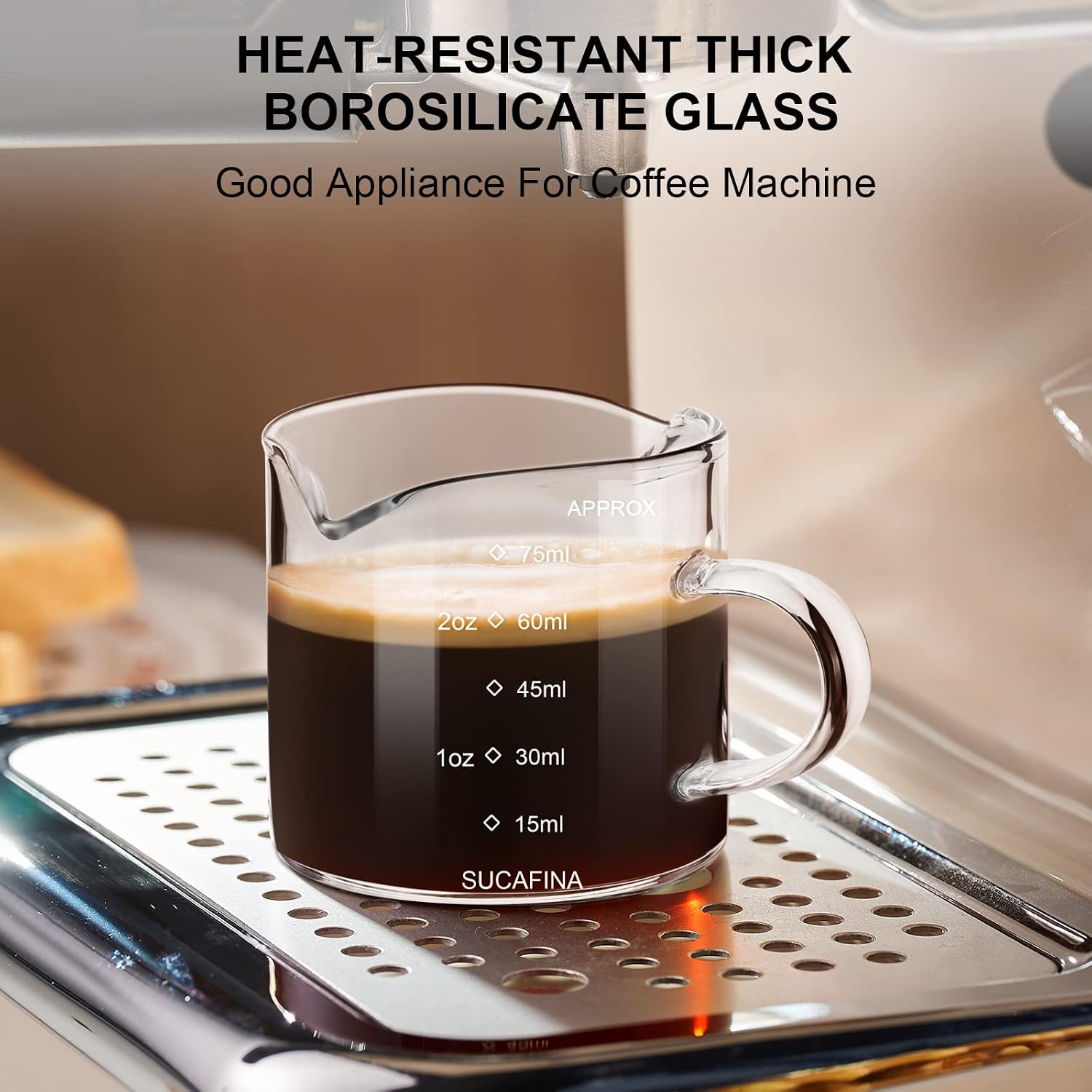 PARACITY Espresso Cup with Handle, 2.5 OZ Double Spout Clear Glass Measuring Cup with Dual Scale, Espresso Shot Glass with V-Shaped Mouth, Espresso Accessories(1 pack) PARACITY Espresso Cup with Handle, 2.5 OZ Double Spout Clear Glass Measuring Cup with Dual Scale, Espresso Shot Glass with V-Shaped Mouth, Espresso Accessories(1 pack)
