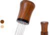 WDT Espresso Tool, Espresso distribution Tools,10 Needles 0.35mm Espresso Coffee Stirrer, Nature Wood Handle with Stand (Walnut) Home |